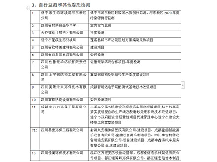 自行监测和其他委托检测 